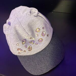 Gray Cap With Bear Ears And Gems